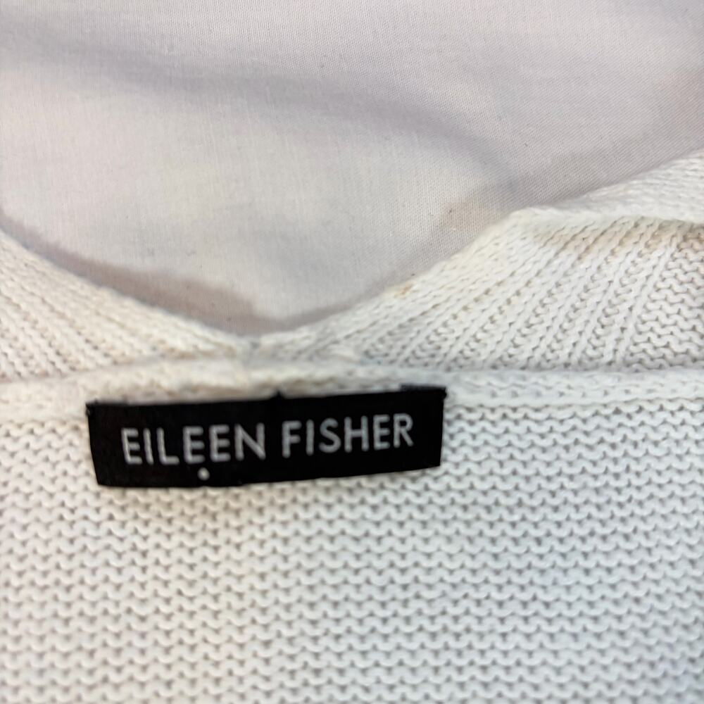 Eileen Fisher womens white cotton open cardigan. Size XL. career, church, winter - Picture 4 of 5